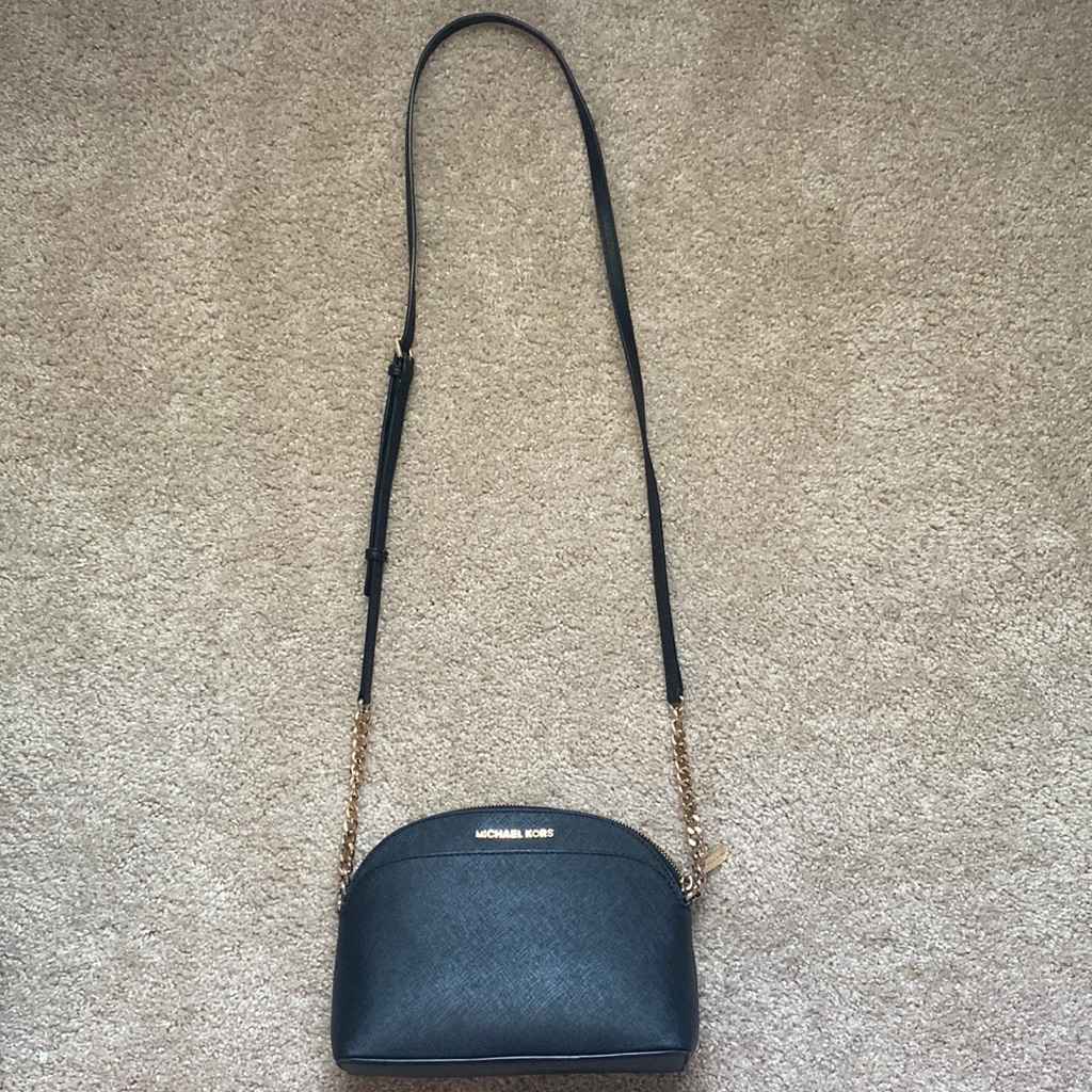 Michael Kors Black And Gold Crossbody Bag